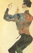 Egon Schiele Self-Portrait with Raised Arms,Back View (mk12) Spain oil painting artist